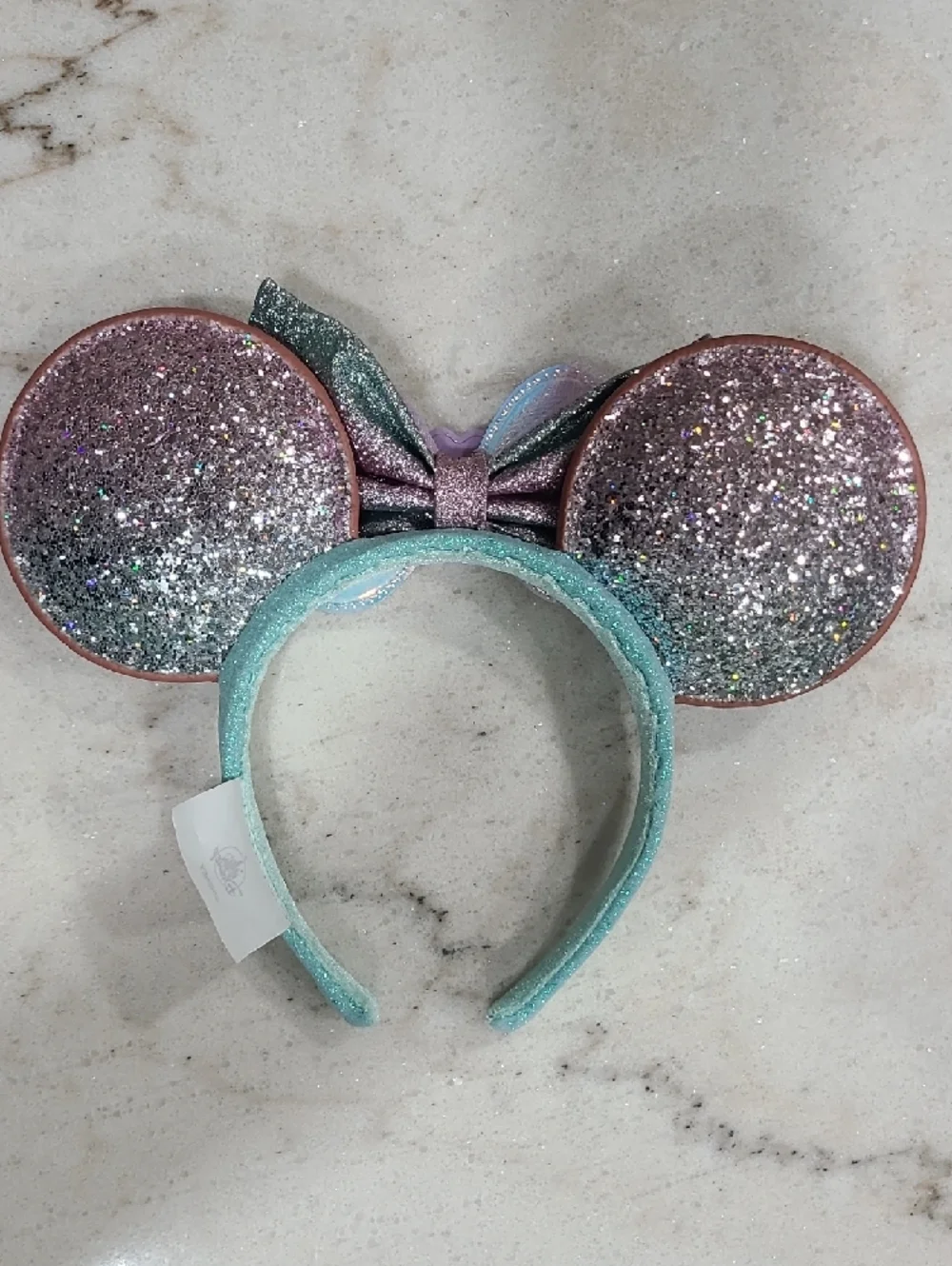 Disney Parks Iridescent Mermaid Shell Minnie Ears - Aqua, Purple, Pink